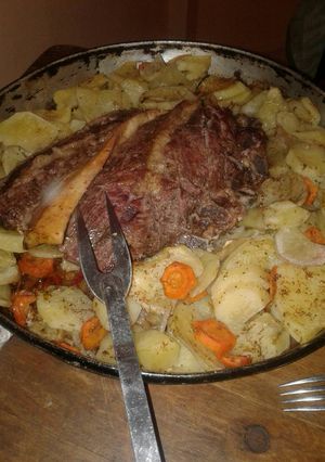Una foto de Bife en tira al horno