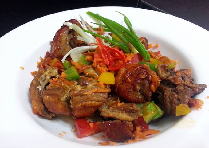 Roasted Duck And Bell Pepper In Teriyaki Sauce