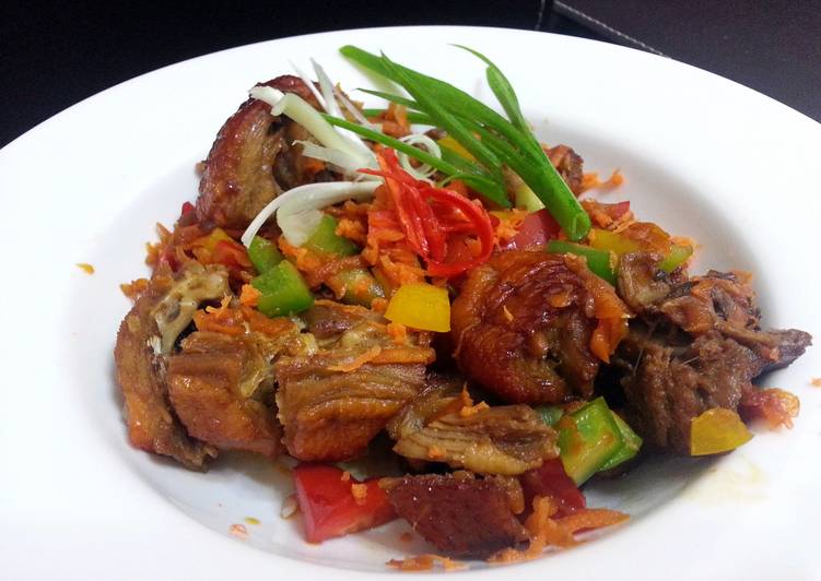 Steps to Prepare Quick Roasted Duck And Bell Pepper In Teriyaki Sauce