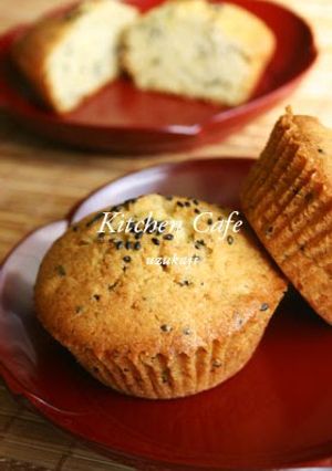A picture of Black Sesame Seeds and Sweet Potato Muffins.