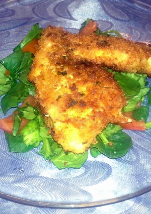 A picture of Panko breaded chicken breast.