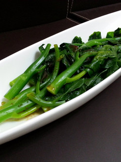 A picture of Chinese Brocoli With Wasabi Sauce.
