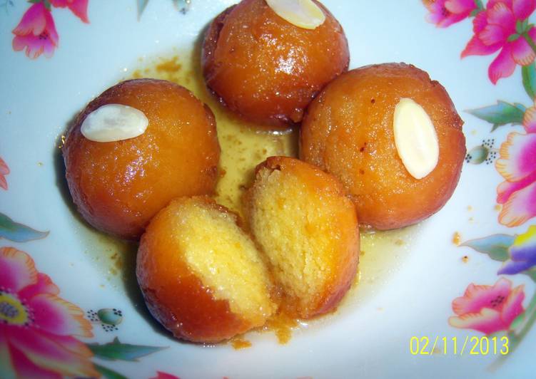 Simple Way to Make Speedy Sobzee’s indian Gulab jamun (doughnut like balls soaked in syrup