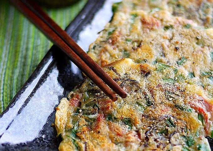 Cheese Jeon with Shio-kombu and Pork