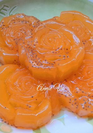 Hình của món Rau câu cam sành hạt chia.