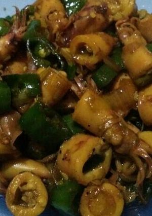 Foto resep Tumis asin cumi saos tiram