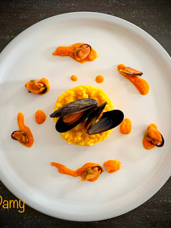 Foto di RISOTTO CAROTE, ZAFFERANO E COZZE