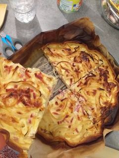 Une photo de Tarte lardons-oignons