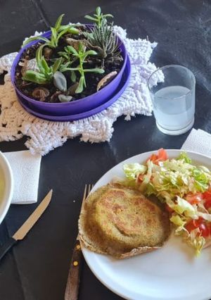 Una foto de Milanesas de garbanzos rellenas