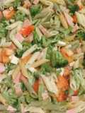 My Famous Tri Color Pasta salad with Ham and Cheese and Veggies