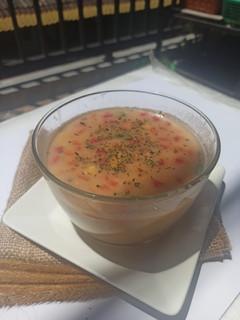 Foto resep Rainbow Potato corn cream soup ala fe