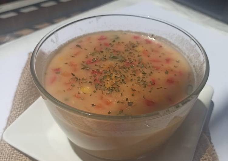 Langkah Mudah untuk Membuat Rainbow Potato corn cream soup ala fe, Sempurna