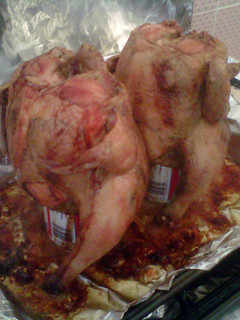 A picture of Beer can Chicken.