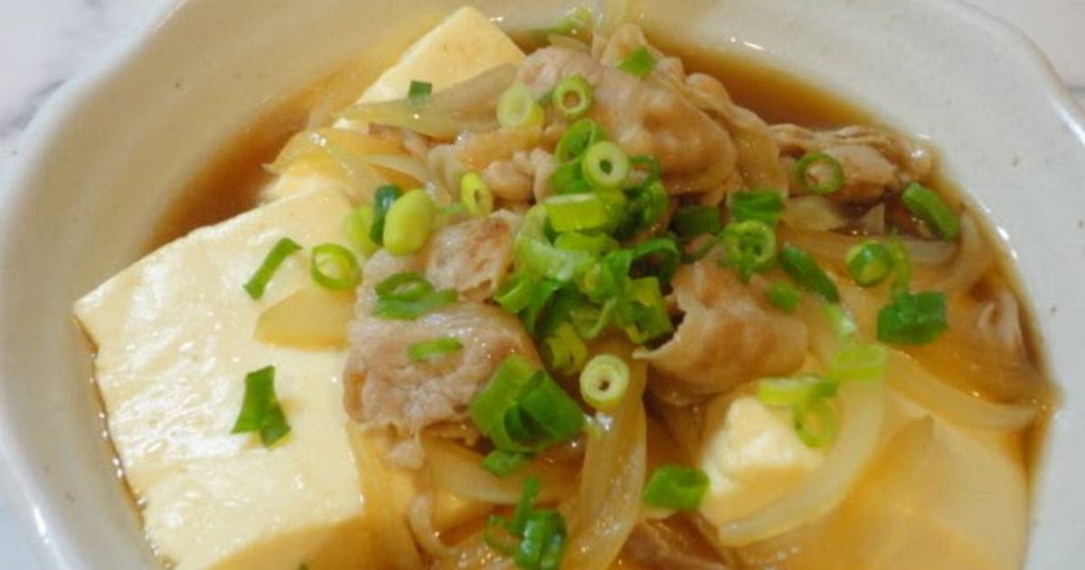 Simmered Tofu and Pork Belly Slices Recipe by cookpad.japan - Cookpad