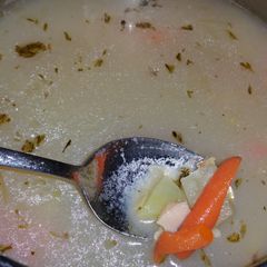 A picture of Rhode Island Style Clam Chowder (made inland, no dairy).