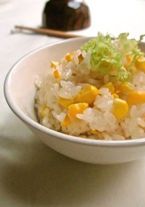 A picture of Rice Cooked with Corn.