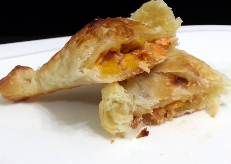 Salmon And Peach Puff Pastry Snack