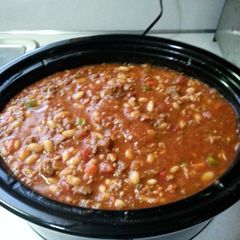 A picture of Crock Pot Chili-4 Different Meats.