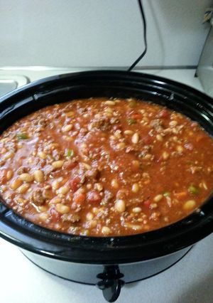 A picture of Crock Pot Chili-4 Different Meats.