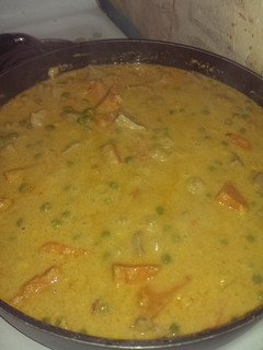 A picture of Pork n sweet potato Panaeng Curry.