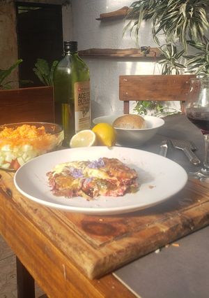 Una foto de Vegetales Gratinados a la Cocina Económica a Leña