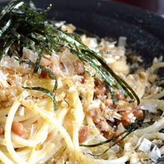 A picture of Easy Natto & Bonito Flake Pasta Lunch.