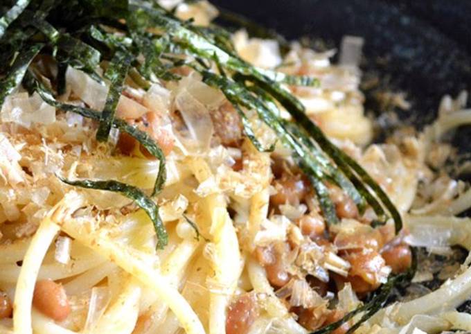 Easy Natto & Bonito Flake Pasta Lunch