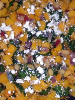 A picture of Butternut Squash with Apples and Spinach.