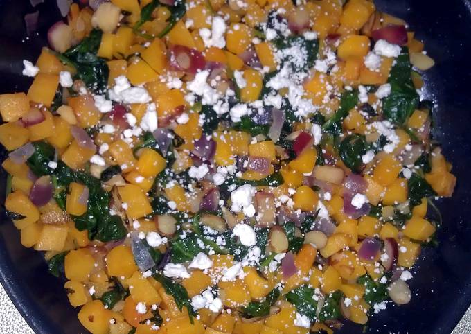 Butternut Squash with Apples and Spinach