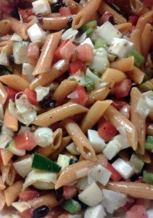 A picture of Veggie Penne Pasta Salad.