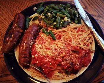 New Recipe sausage and spaghetti Yummy