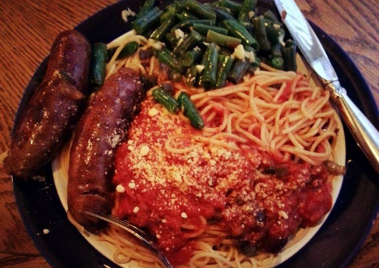 sausage and spaghetti sausage and spaghetti