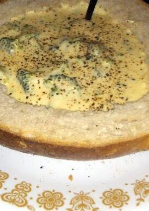 A picture of Broccoli Cheddar cheese bowl's.