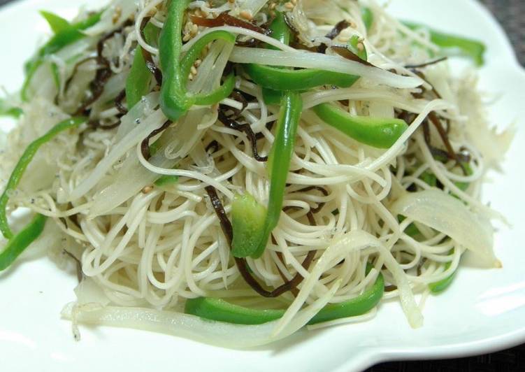 Recipe of Homemade Somen Noodle Champuruu With Salted Kombu Seaweed