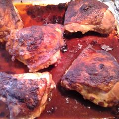 A picture of Savory Baked Chicken Thighs.