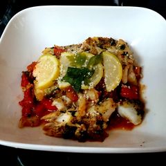 My Mediterranean Cod Fish and Sauce 😍 A picture of My Mediterranean Cod Fish and Sauce 😍.