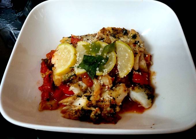 Recipe of Award-winning My Mediterranean Cod Fish and Sauce 😍