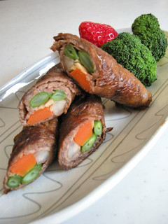 A picture of Beef Rolled Vegetables.
