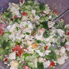 A picture of Broccoli and Cauliflower Salad.