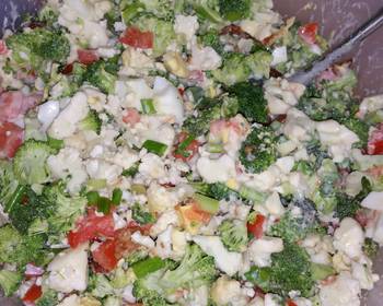 Fresh, Serving Recipe Broccoli and Cauliflower Salad Most Delicious