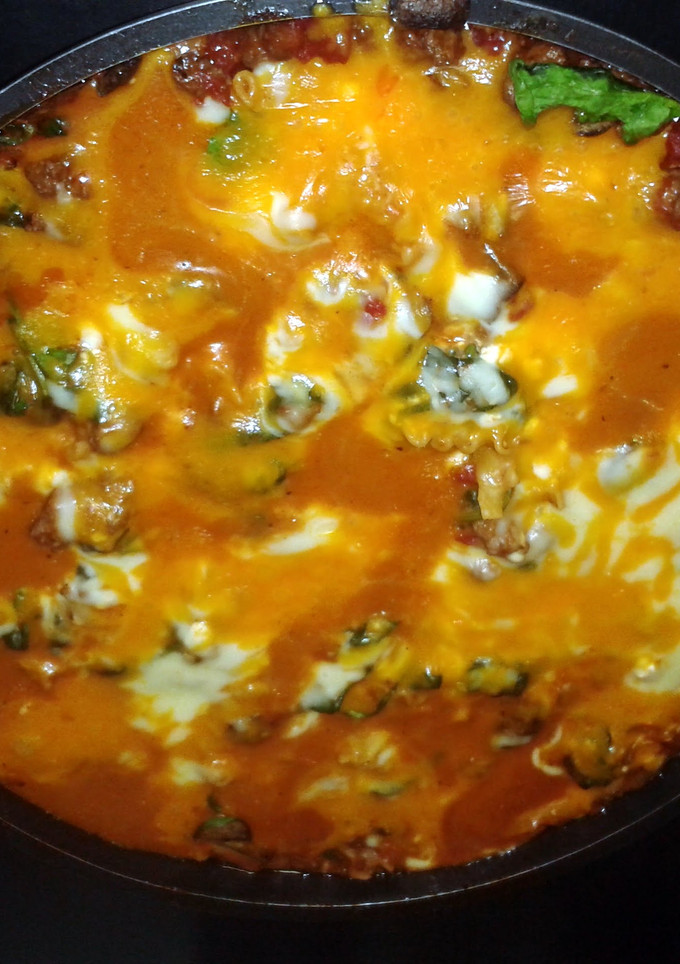 A picture of lazy lasagna.
