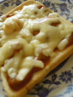 A picture of Last Night's Curry is This Morning's Cheese Toast.