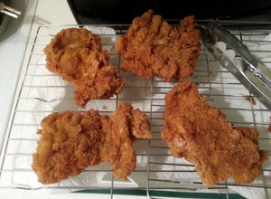 A picture of Homestyle Country Fried Boneless Chicken Thighs.