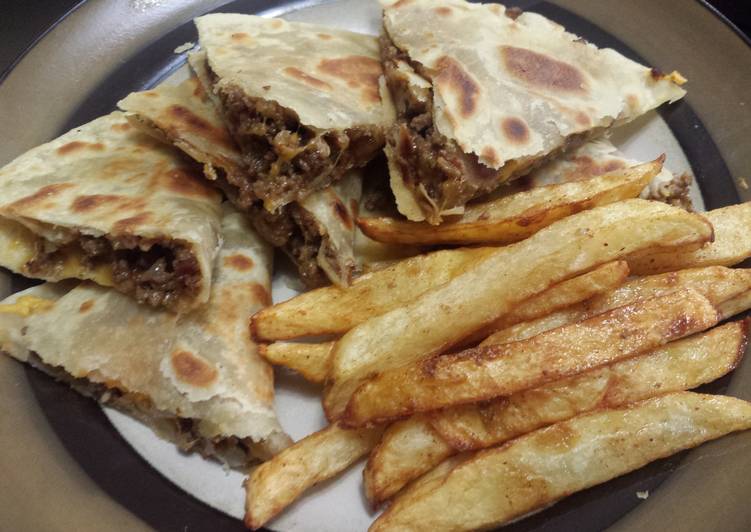 Bacon cheeseburger quesadillas