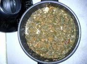 A picture of leaf vegetable chile sauce