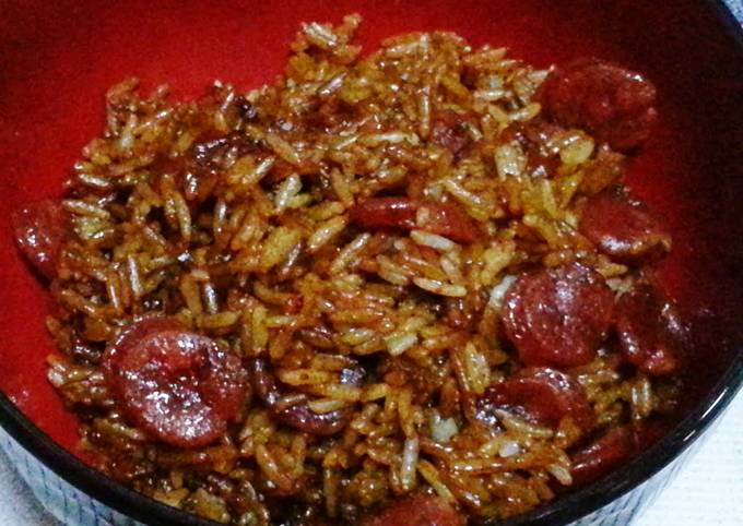 Claypot chinese sausage rice (microwave method) recipe main photo