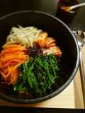 Stone Bowl Bibimbap Made in a Nambu Tekki Iron Pot