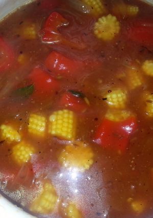A picture of Baby corn hot and sweet curry.