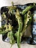 Tempura with Manganji Peppers and Green Beans