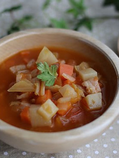 A picture of Easy Minestrone Packed with Vegetables.